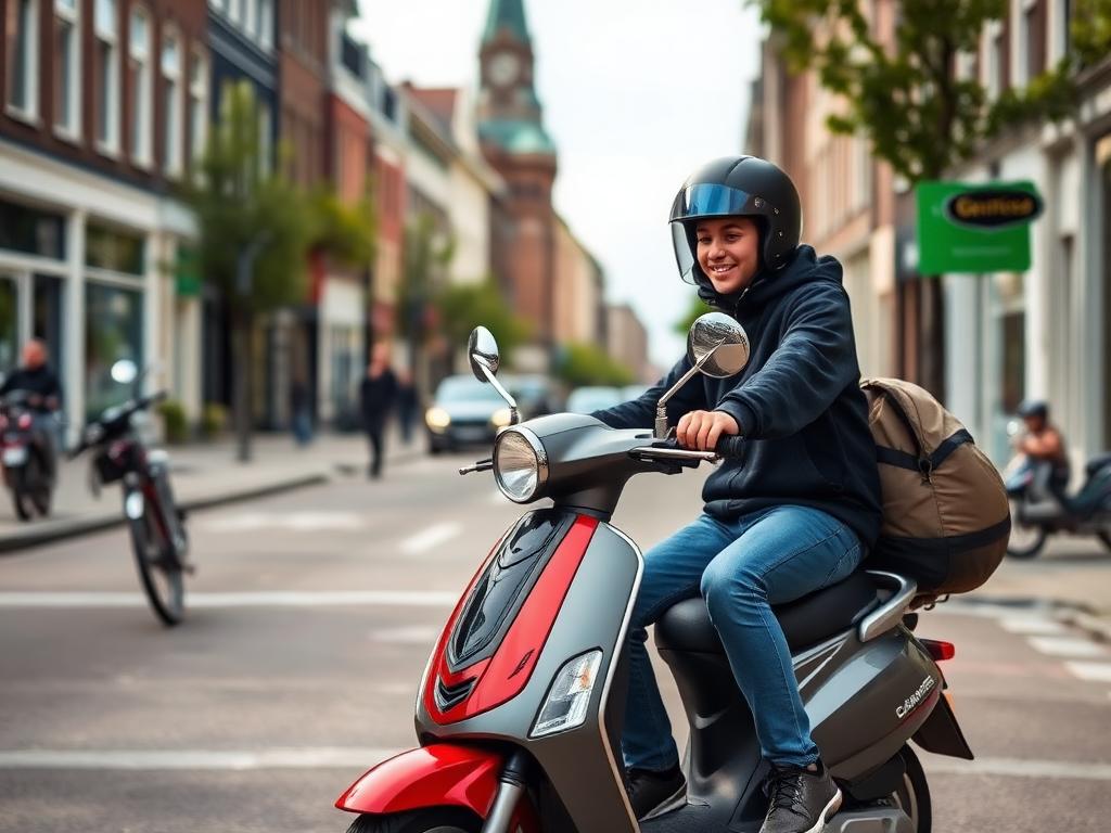Leren rijden tijdens de spoed dagcursus scooter praktijk